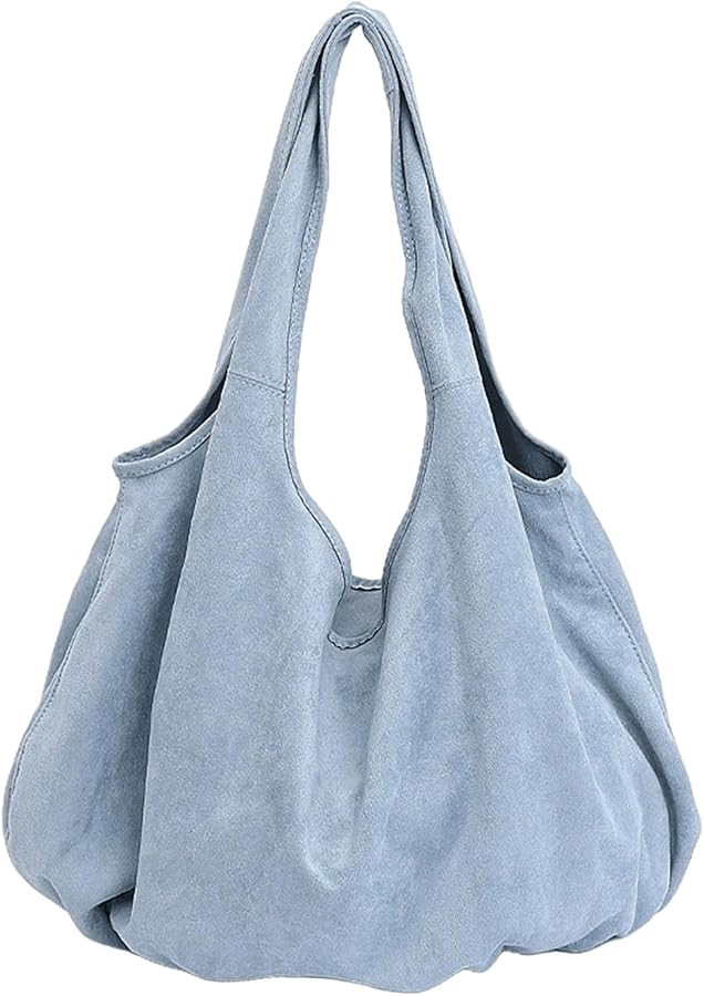 Slouchy Shoulder Bag Suede Oversized Hobo Tote Soft Large Capacity Casual Underarm Handbag Minima... | Amazon (US)