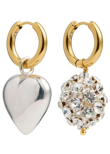 Mismatched 24kt gold-plated hoop earrings | Harvey Nichols