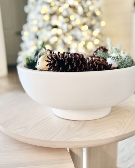 This bowl was in my blog post home purchases so nice I bought twice https://www.pinterestingplans.com/home-purchases-so-nice-i-bought-twice/

The coffee table is the color driftwood.  It’s more white washed than I expected - I wish I had gotten samples before ordering  

#LTKhome #LTKHoliday #LTKSeasonal