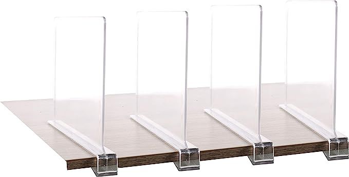 4PCS Multifunction Acrylic Shelf Dividers,Closets Shelf and Closet Separator for Wood Closet,Only... | Amazon (US)