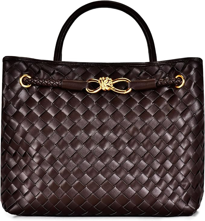 Woven Bag for Women, Small Tote Bag Hobo Bag Crossbody Bags PU Leather Handmade Woven Purses Gift... | Amazon (US)
