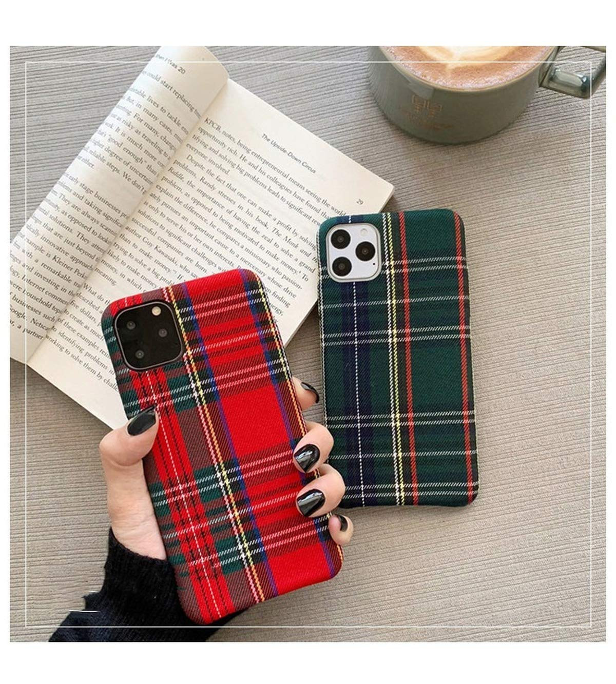 Warm Flannel Plaid Cloth Phone Case for iPhone 17/16/15/14/13/12/11 Pro Max Plus Mini SE 2020 X XS Max XR Plush Scottish Tartan Grid Stripe Fabric Phone Cover (for iPhone 12 Pro, Red) | Amazon (US)