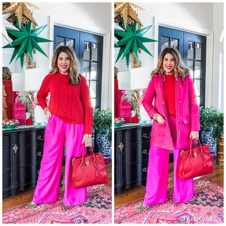 Bold color blocking for the holidays! Exact pieces are past season but linking very similar items in a variety of price points. #ltkover50 #outfitideas 

#LTKHoliday #LTKover40 #LTKstyletip