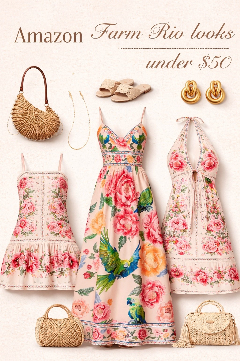 Serving ✨Farm Rio inspired✨ looks under $100— these dreamy prints are giving vacation, beach days, and effortless date night vibes 🌺🌿

From flowy spring dresses to statement beach outfits, these pieces are perfect for your next getaway or everyday chic moment 🤍

Think: beach dress, vacation outfits, resort wear, and easy elevated style all in one 💫

spring outfits 2026, spring dresses, vacation outfits beach, date night outfits, two piece swimsuit, bikini, beach bag, one piece swimsuit, beach cover up, beach dress, black dress, evening bag, sunglasses, travel essentials, earrings, handbags, jewelry, summer shoes, two piece set, flat sandals, coord set, matching set, floral dress, spring dress, mini dress, maxi dresss, wedding guest dress, wedding guest outfit 

#amazonfinds #summeroutfits #vacaystyle #neutraloutfits #beachoutfit #coastallook #resortwear #effortlessstyle #ltkunder100 #minimalstyle #chicoutfits
#amazonfashion #beachvacay
#amazonstyle #ltkfashion #summerstyle #eurosummer #vacayoutfit #neutralaesthetic #coastalliving #resortstyle #ltkfinds #outfitinspo

#LTKootd #LTKgrwm #LTKOver40 #LTKSeasonal 

#LTKWedding #LTKSaleAlert #LTKTravel