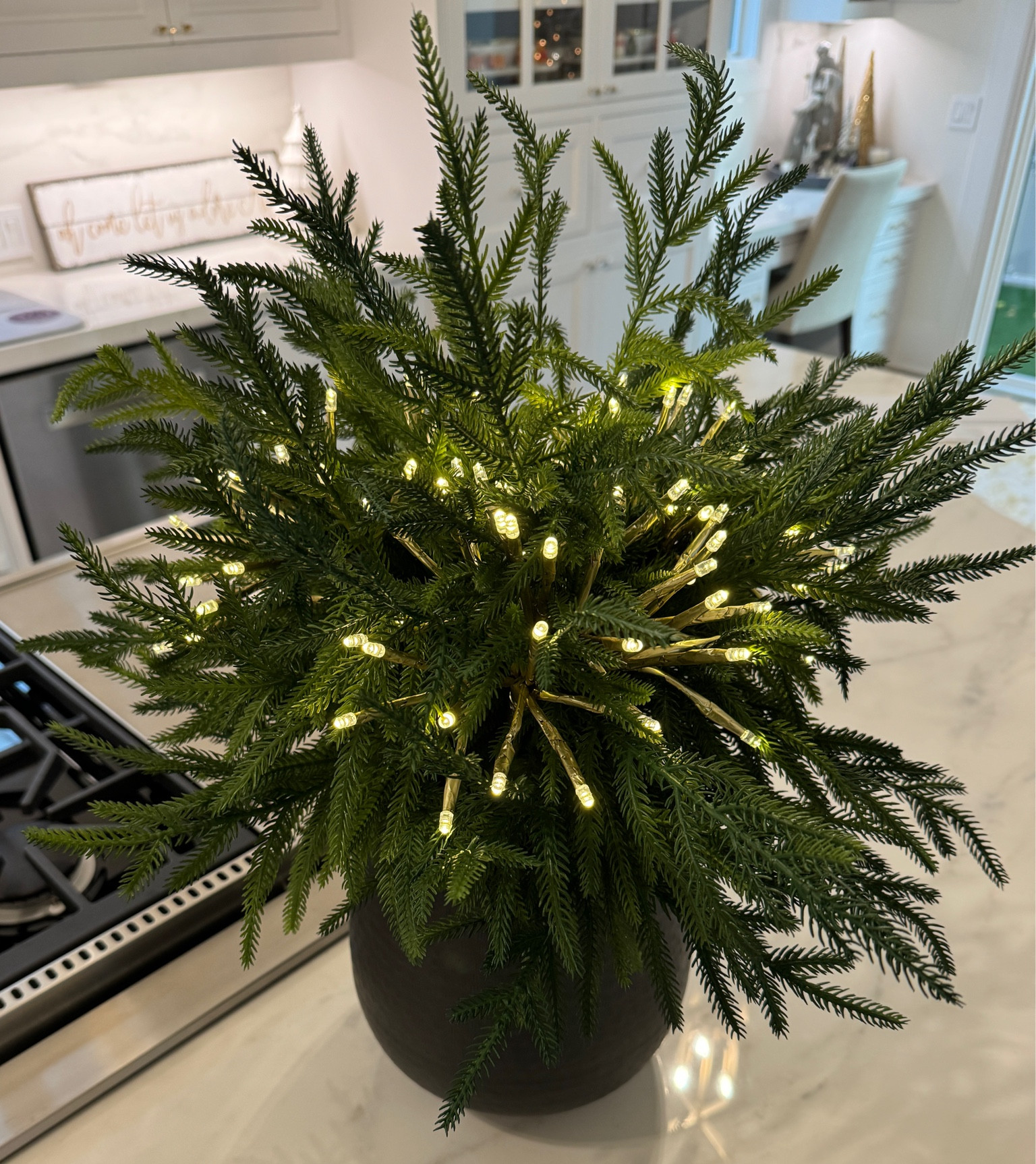 🌲 Holiday Decor 🌲

These Norfolk branches look so real! I added some better operated starburst yard stakes I found at Target but you can find more realistic pre-lit branches online. I love the addition to our counter and it can stay out through winter. 

#everypiecefits

Winter decor
Holiday to winter 
Christmas decor
Centerpiece 
Kitchen counter decor 
Home decor



#LTKSeasonal #LTKhome #LTKHoliday