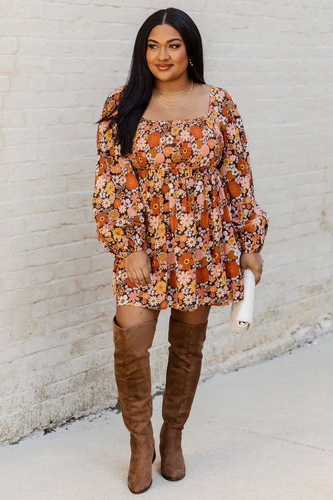 Daisy Dreamin' Brown Floral Dress - Krista X Pink Lily FINAL SALE | Pink Lily