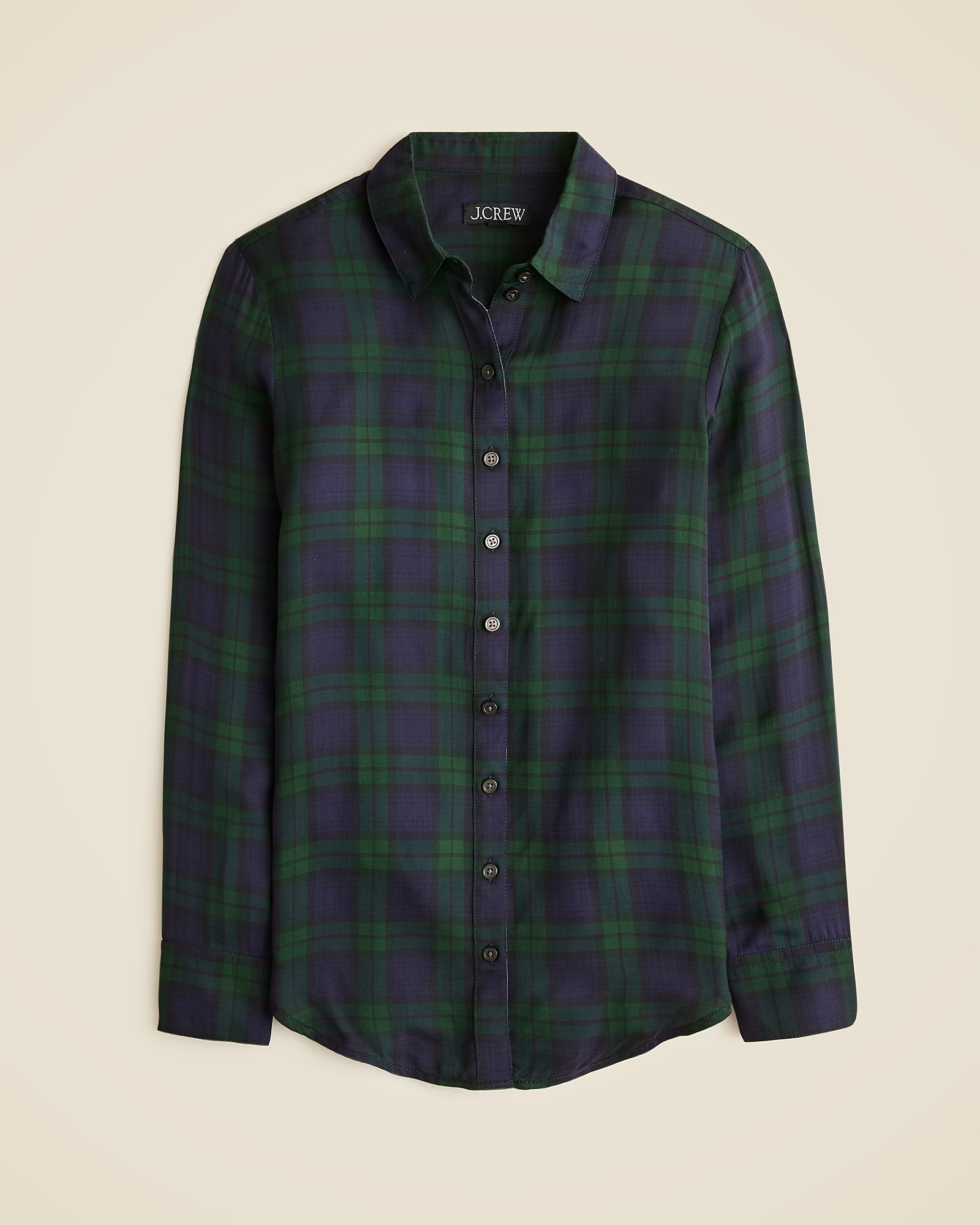 Drapey button-up shirt in Black Watch tartan | J. Crew US