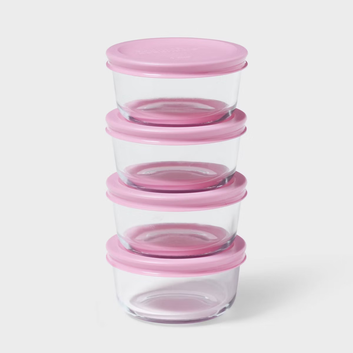 8pc (set of 4) 1c Round Glass Food Storage Container Set - Room Essentials™ | Target