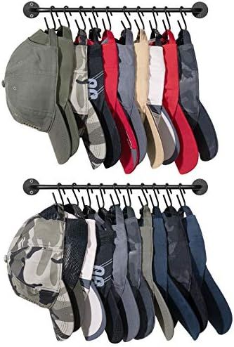 Mkono Hat Rack for Wall Baseball Cap Organizer Hanger with 20 Hooks Modern Metal Hat Holder Wall-... | Amazon (US)