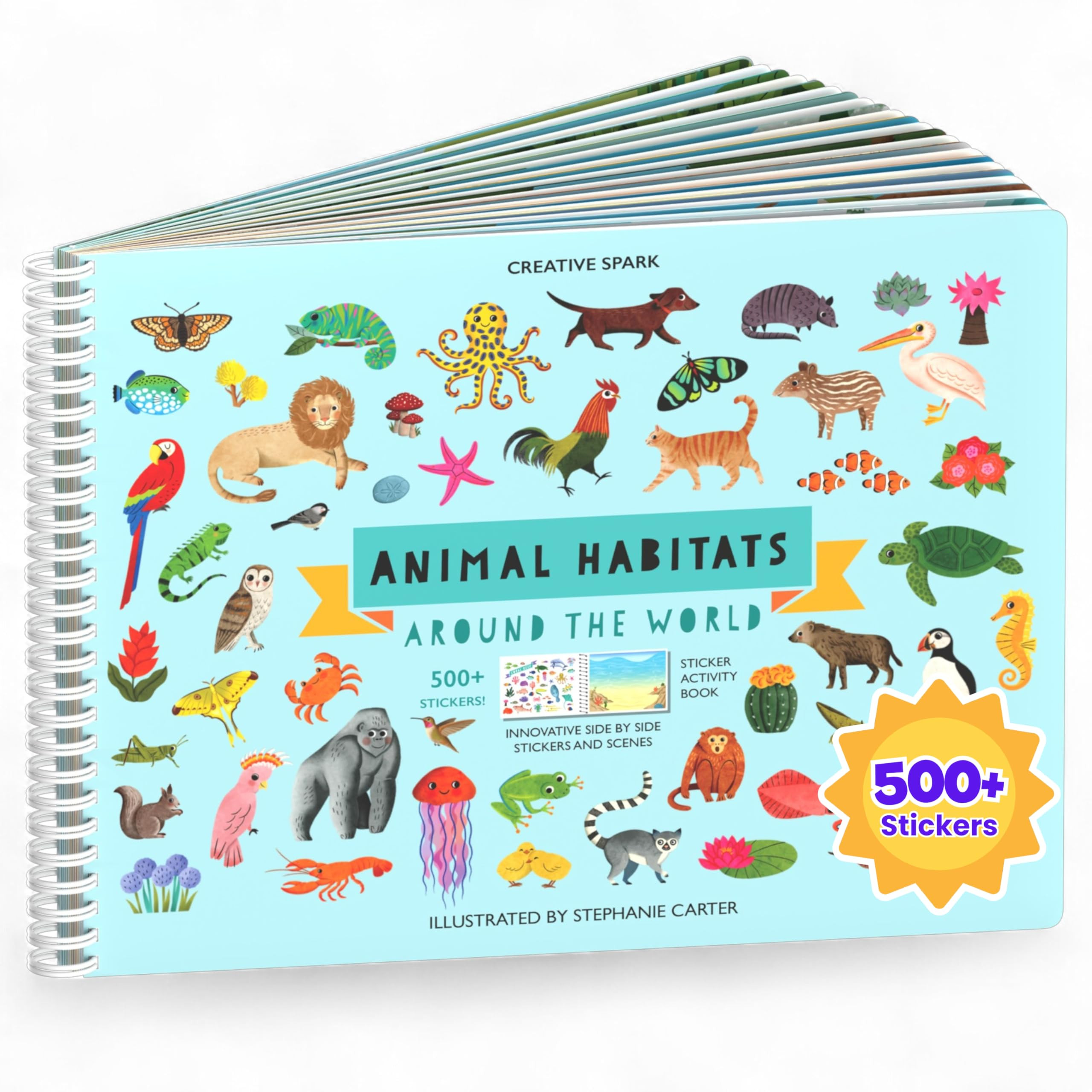 Cupkin Animal Sticker Book Activity for Kids, Toddler Airplane Travel Essentials, 500+ Habitat St... | Amazon (US)