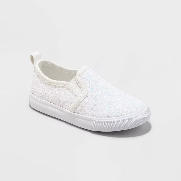 Toddler Girls' Madigan Slip-On Glitter Apparel Sneakers - Cat & Jack™ | Target