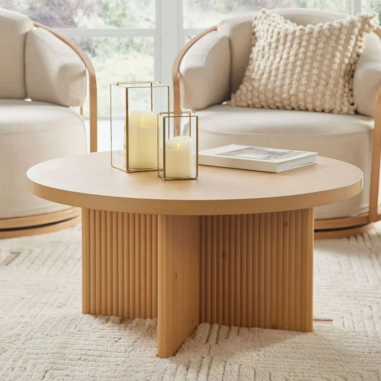 Better Homes & Gardens Lillian Fluted Coffee Table, Natural Pine Finish | Walmart (US)