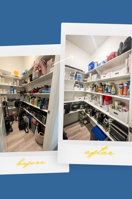 In this makeover we used the white bins to contain items grouped by categories. The turntables, or lazy Susan, made it easier to access items in this pantry without having to move other items around. It also helps this client keep their pantry more organized by making it easier to see and reach items that might otherwise be hidden.

#LTKfamily #LTKhome #LTKFind