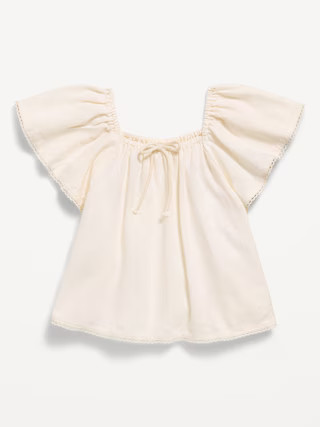 Short-Sleeve Linen-Blend Top for Toddler Girls | Old Navy (US)