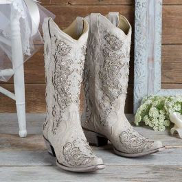 Tan and White Glitter Inlay With Crystals by Corral | Rod's Western Palace/ Country Grace