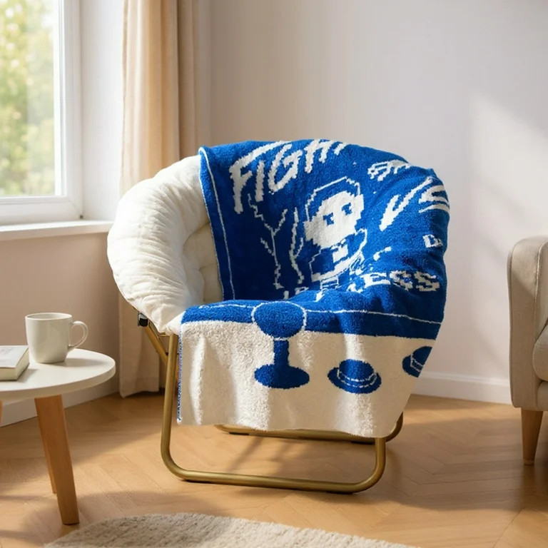 Stranger Things Oversized Throw Blanket, Soft Feather Knit, All Ages, Blue & White, Netflix, 50" ... | Walmart (US)