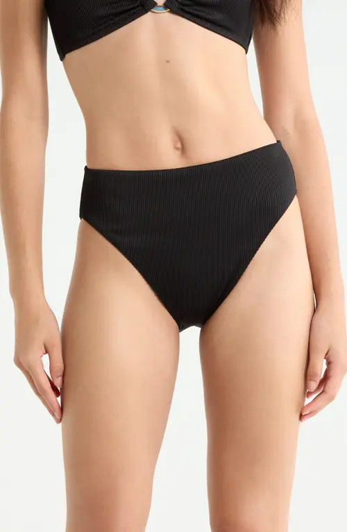 Sanctuary High Waist Bikini Bottoms in Black at Nordstrom, Size Small | Nordstrom
