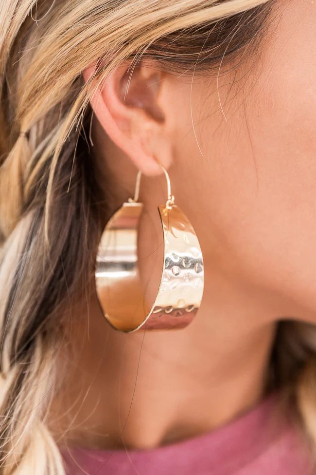 Magical Memory Gold Chunky Huggie Earrings | Pink Lily