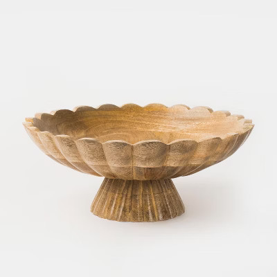 Fluted Pedestal Bowl - Natural | Target