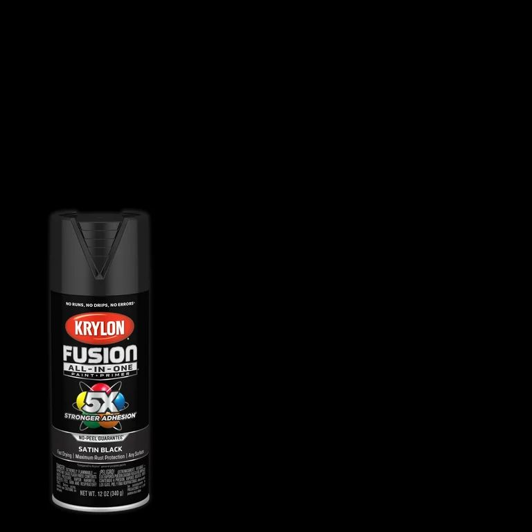 Krylon Fusion All-In-One Spray Paint, Satin, Black, 12 oz. - Walmart.com | Walmart (US)