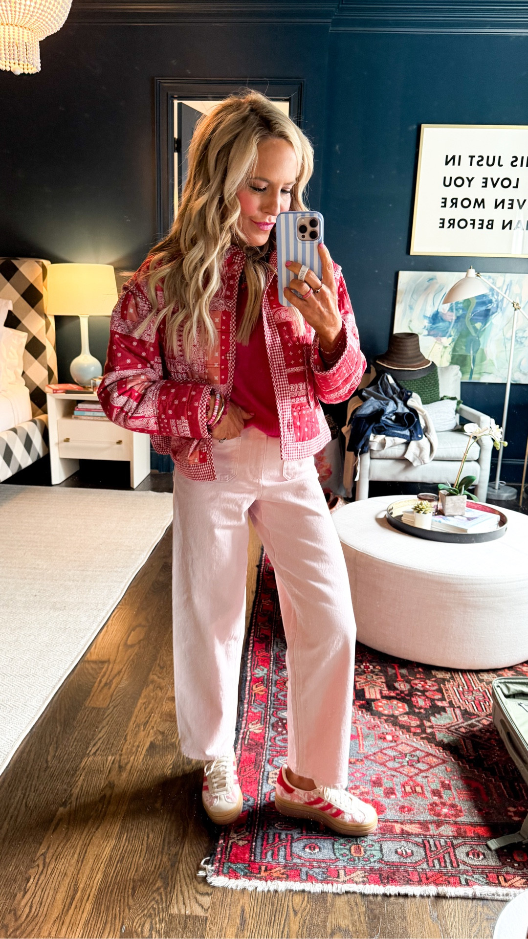 vday ootd! wearing XS in jacket and sweater, size 00 in denim • 

#LTKValentine #LTKootd #LTKmomlife