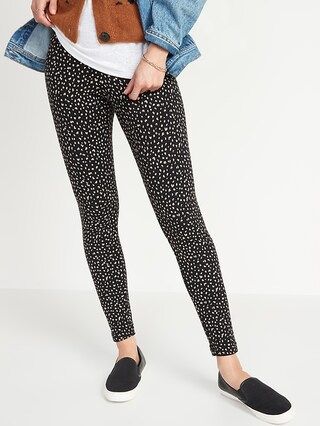 High-Waisted Cozy-Lined Cheetah Print Leggings for Women | Old Navy (US)