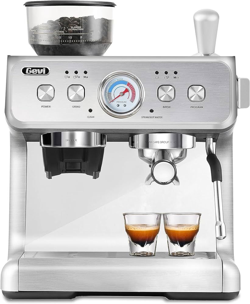 Gevi 20Bar Semi Automatic Espresso Machine With Grinder & Steam Wand – All in One Espresso Make... | Amazon (US)
