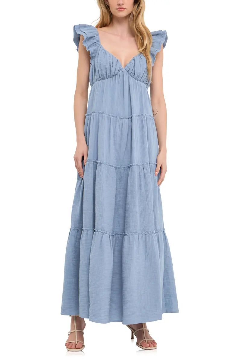 Sweetheart Neck Cotton Gauze Tiered Maxi Dress | Nordstrom