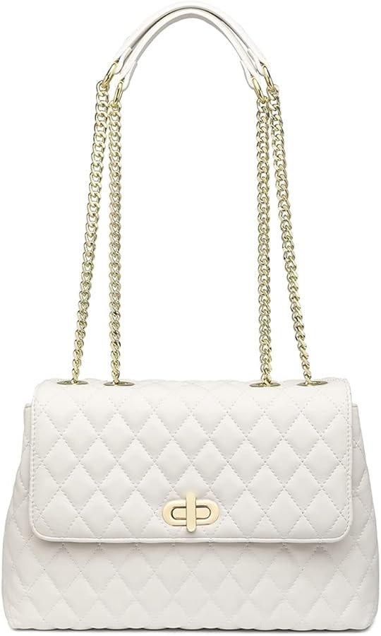 ER.Roulour Quilted Crossbody Bags for Women, Trendy Roomy Shoulder Handbags with Flap Gold Hardwa... | Amazon (US)