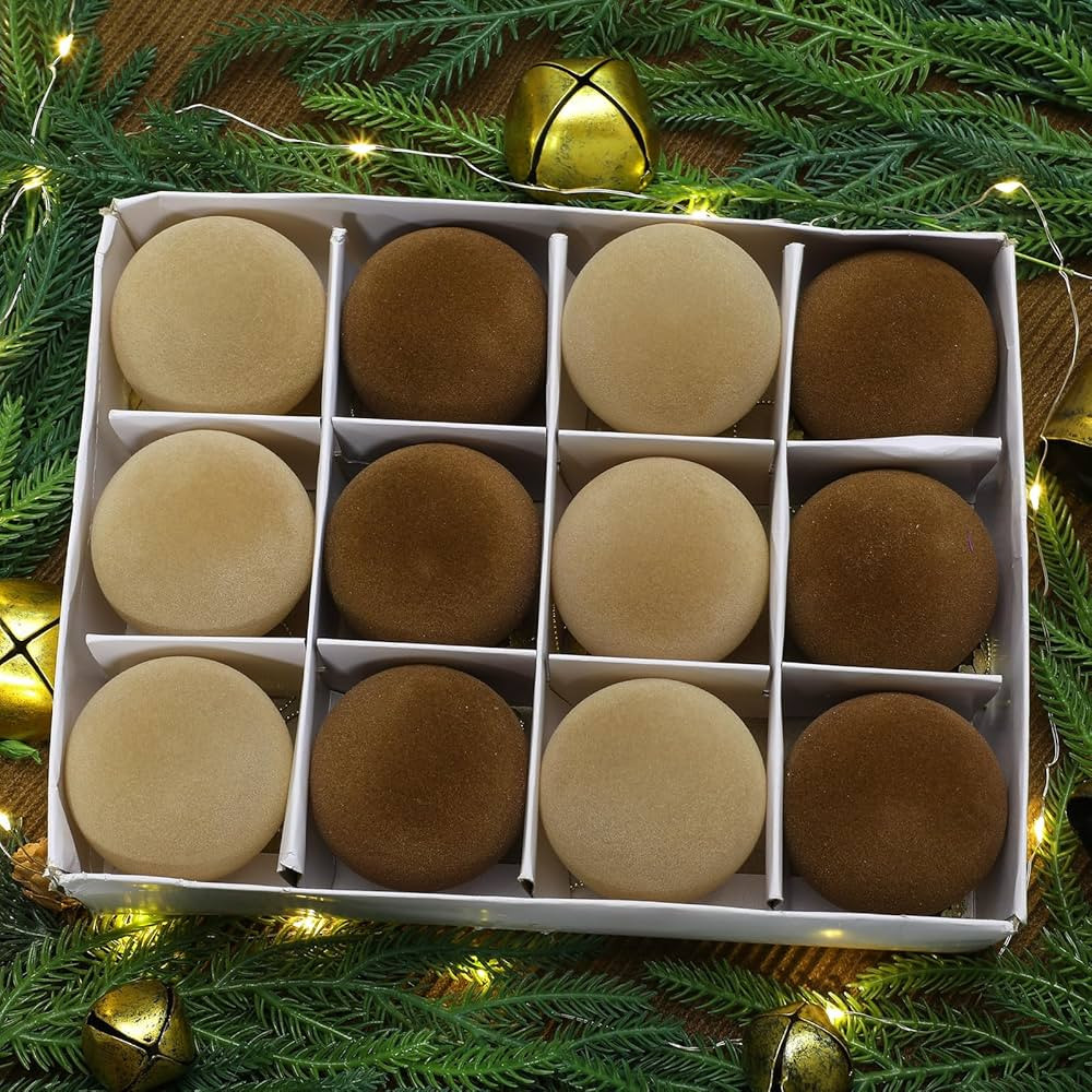 Sotiff 24 Pcs Christmas Tree Decorations 2.4 Inch Velvet Christmas Balls Christmas Ornaments Ball... | Amazon (US)