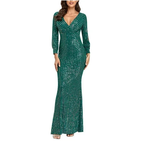 TZNBGO Summer Fall DressDresses for Women Party Club Night Sequin Dresses Uk Elegant Wedding Guest D | Walmart (US)