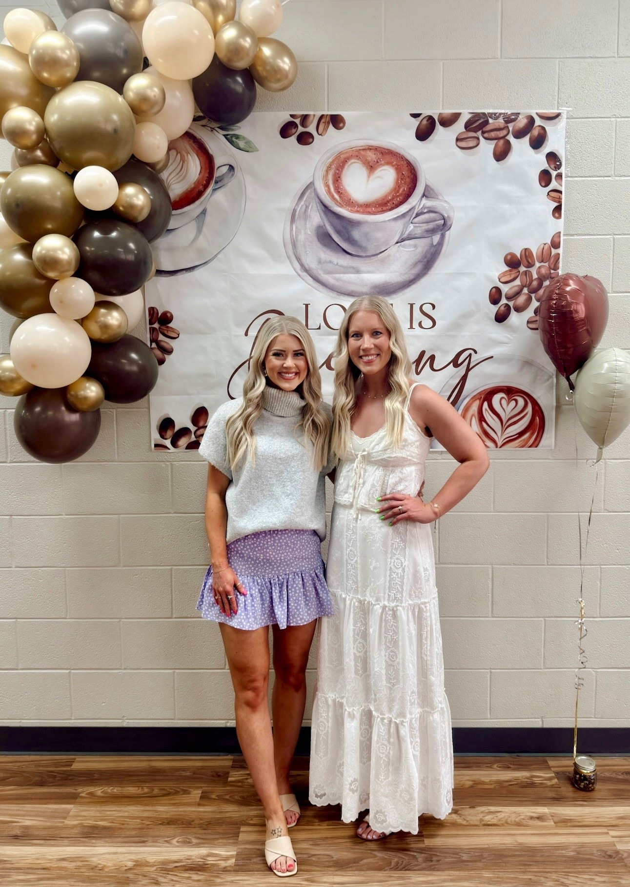 bridal shower ootd // spring outfit // women’s nude open toe kitten heels // affordable fashion // grey short sleeve turtleneck sweater 

#LTKSeasonal #LTKootd