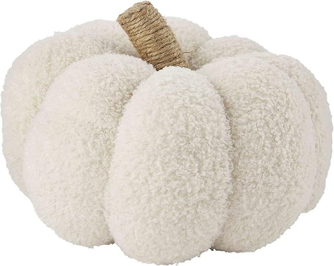 Mud Pie Shearling Pumpkin, Medium Table Sitters | Amazon (US)