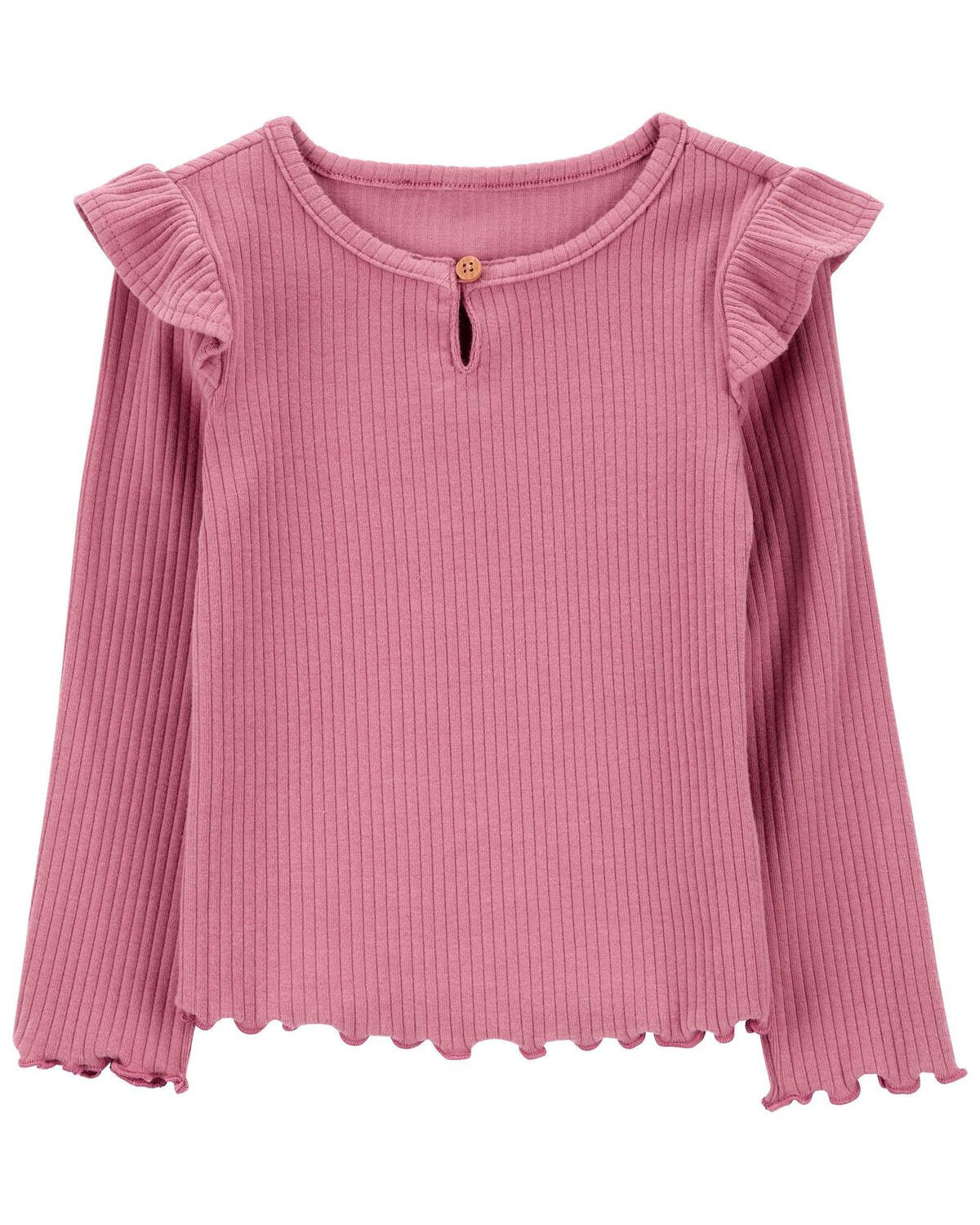 Pink Toddler Cotton Rib Flutter Top | carters.com | Carter's