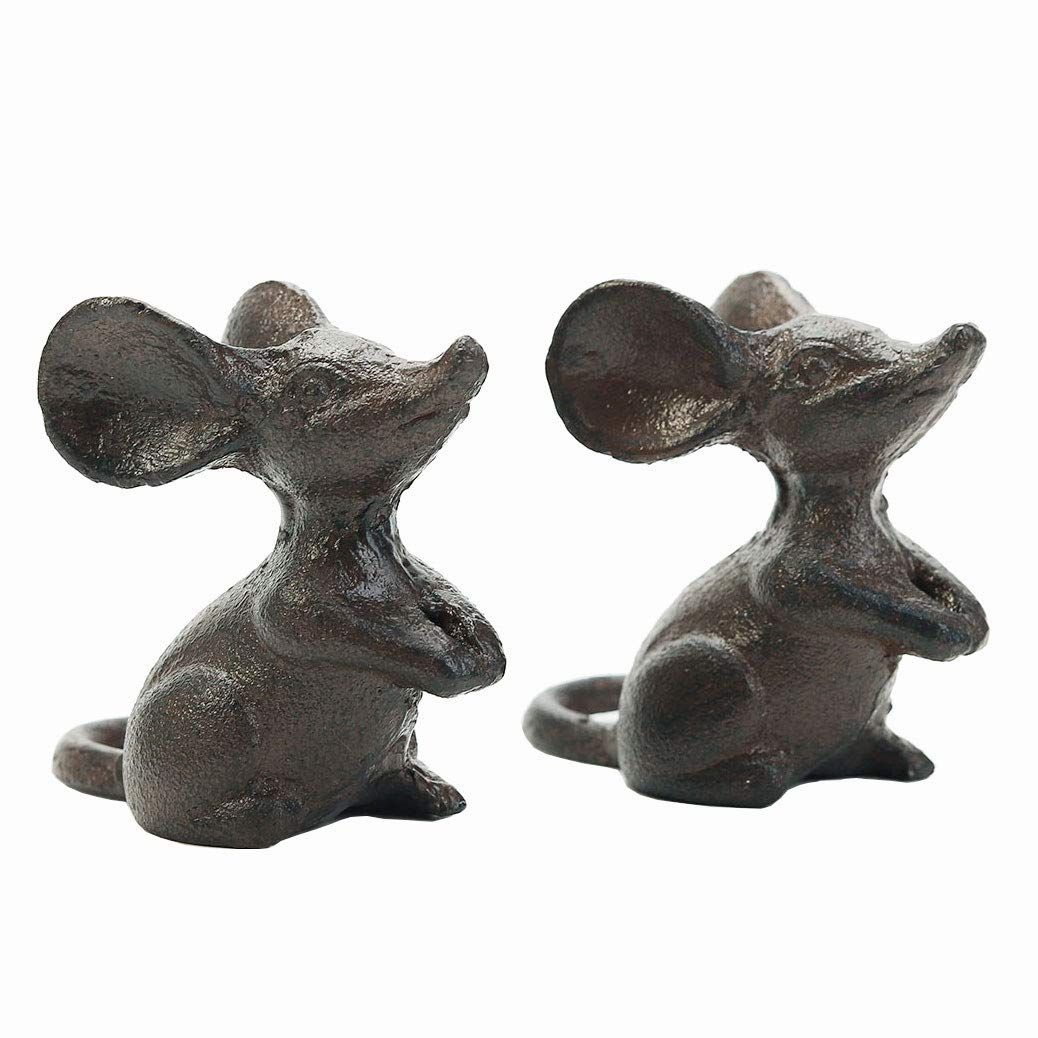 Sungmor Cast Iron Little Cute Mouse Ornament - Decorative & Lovely Figurine Indoor Outdoor Statues - | Amazon (US)