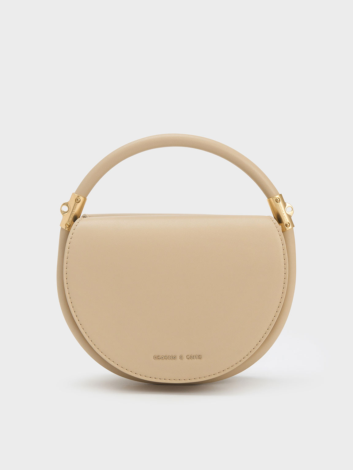 Lara Circle Handle Bag
 - Beige | Charles & Keith UK