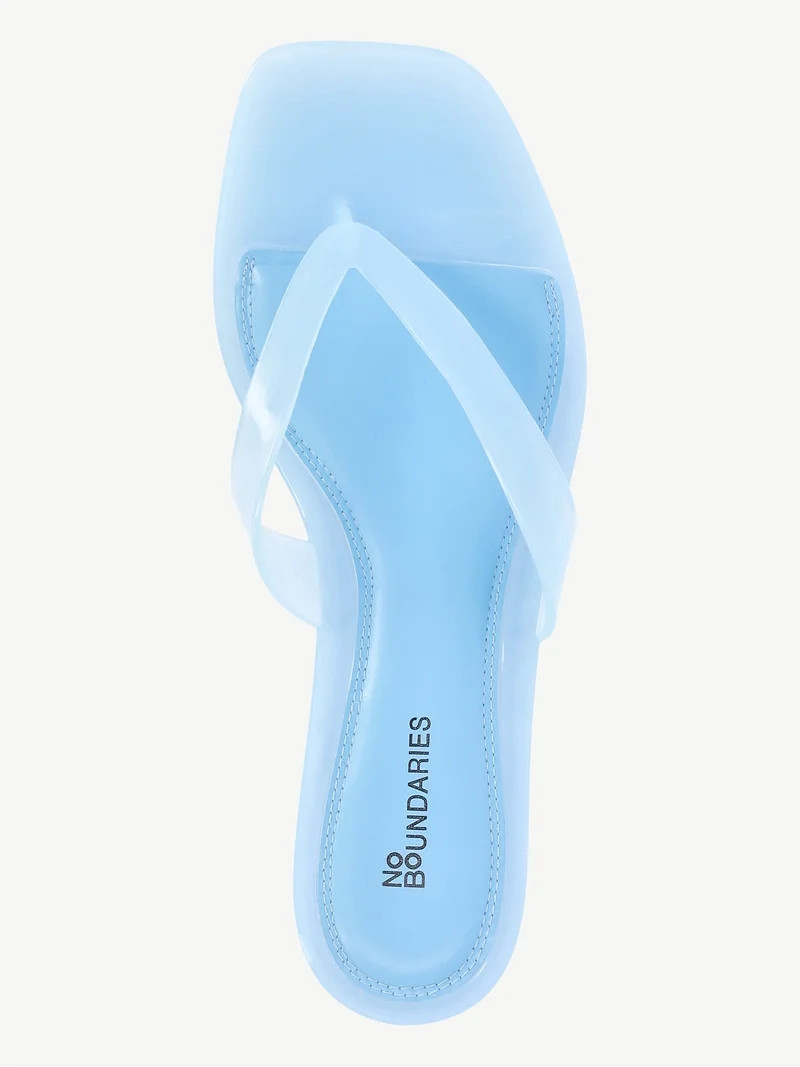 No Boundaries Women's Jelly Flip Flop Kitten Heel Sandals | Walmart (US)