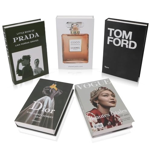 Fake Books for Decoration, Decorative Books for Home Decor, Bookshelf Coffee Table Designer Decor Set Aesthetic, Faux Books for Console Living Room TV Stand Entry Luxury End Table 5Pcs | Amazon (US)