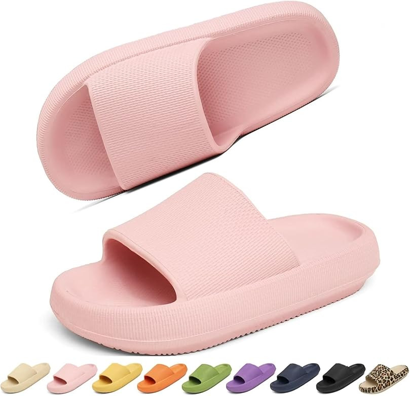 Geweo Cloud Slippers for Women and Men Pillow Slippers Thicken Sole Cloud Double Buckle Sandals Supe | Amazon (US)