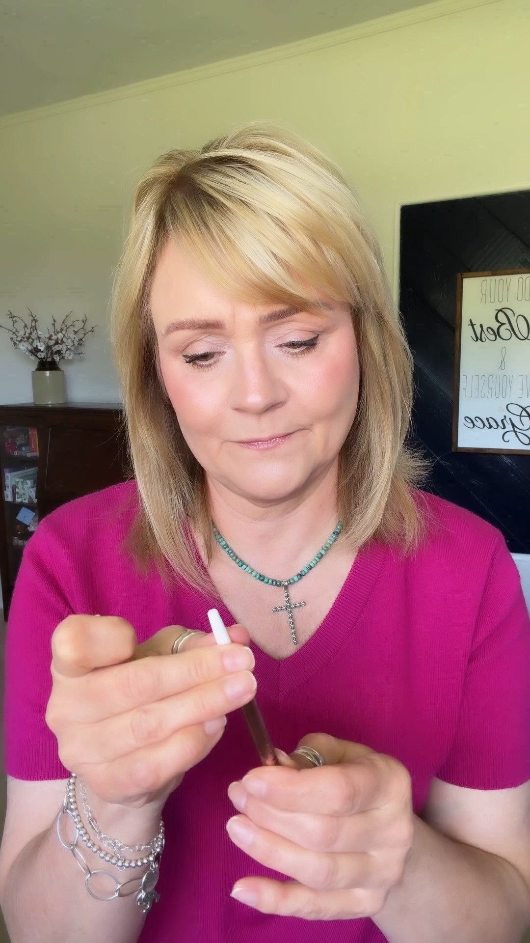 Clear lip liner.    Acts like a “lip fence” holding all your lip products in place.

#LTKOver40 #LTKBeauty