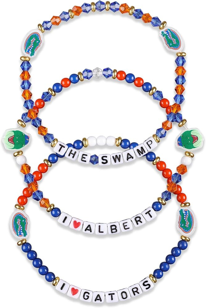 NCAA Unisex-Adult NCAA College Team Logo Officially Licensed 3-Pack Beaded Friendship Bracelets | Amazon (US)