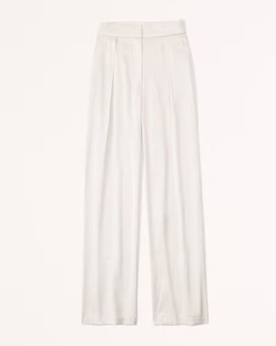 Satin Tailored Wide Leg Pant | Abercrombie & Fitch (UK)