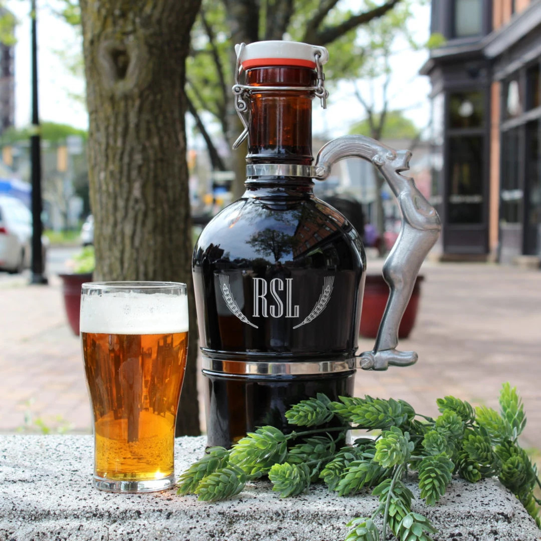 Custom Engraved Beer Growler With Ceramic Flip Top Real - Etsy | Etsy (US)