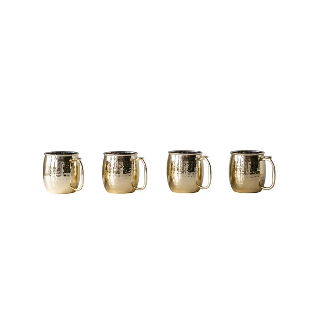 Creative Co-Op Hammered Metal Gold Moscow Mule Mug | Walmart (US)