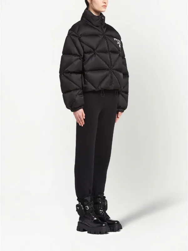 Re-Nylon gabardine cropped puffer jacket | Farfetch Global