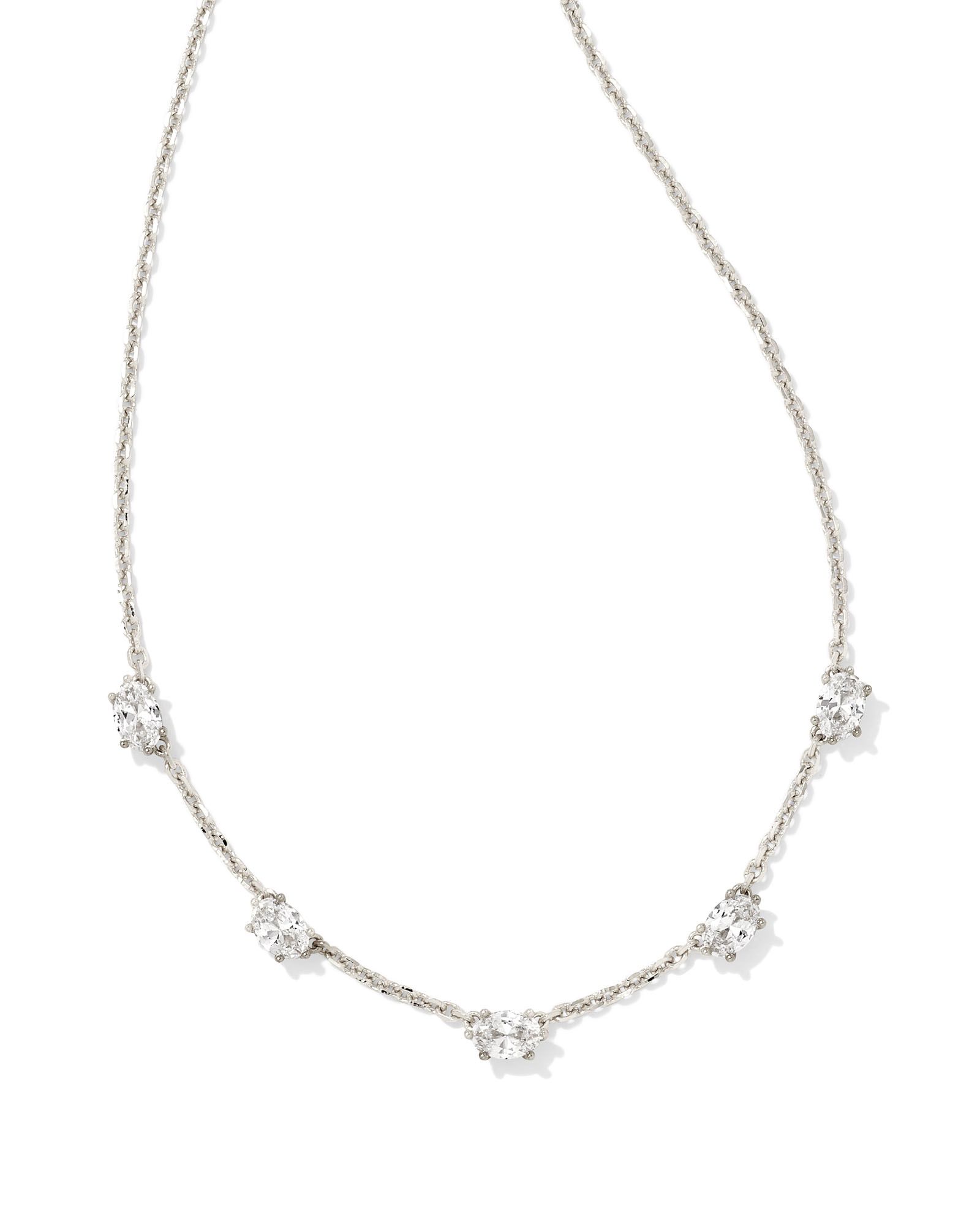 Cailin Silver Crystal Strand Necklace in White Crystal | Kendra Scott | Kendra Scott