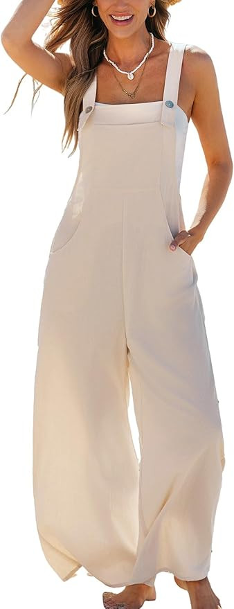 CUPSHE Women's Sleeveless Spaghetti Strap Jumpsuit Wide Leg Dressy Work Beach Vacation Long Pants... | Amazon (US)