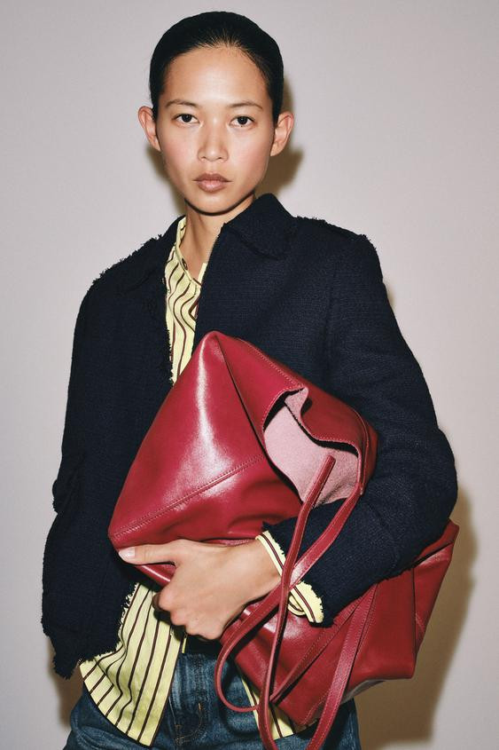 LEATHER SHOPPER BAG | Zara US
