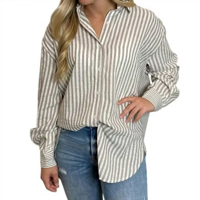 Women's Striped Button Up Shirt - Easel M | Target