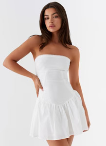 Larnie Linen Mini Dress - White | Peppermayo (Global)